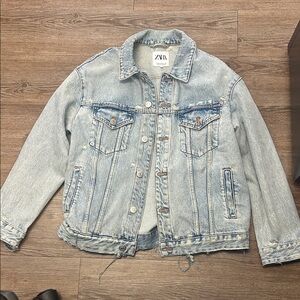 Zara Faded Blue Denim Jacket